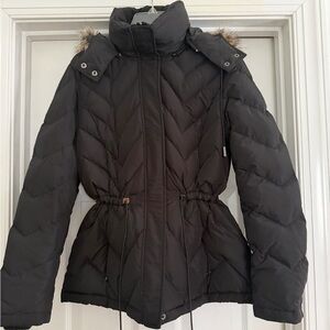 Kenneth Cole Reaction - Down Puffer Jacket with Peplum Detail - Size L - EUC